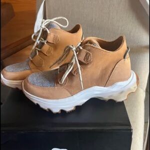 Sorel Tan and Gray Lace-Up Sneakers
